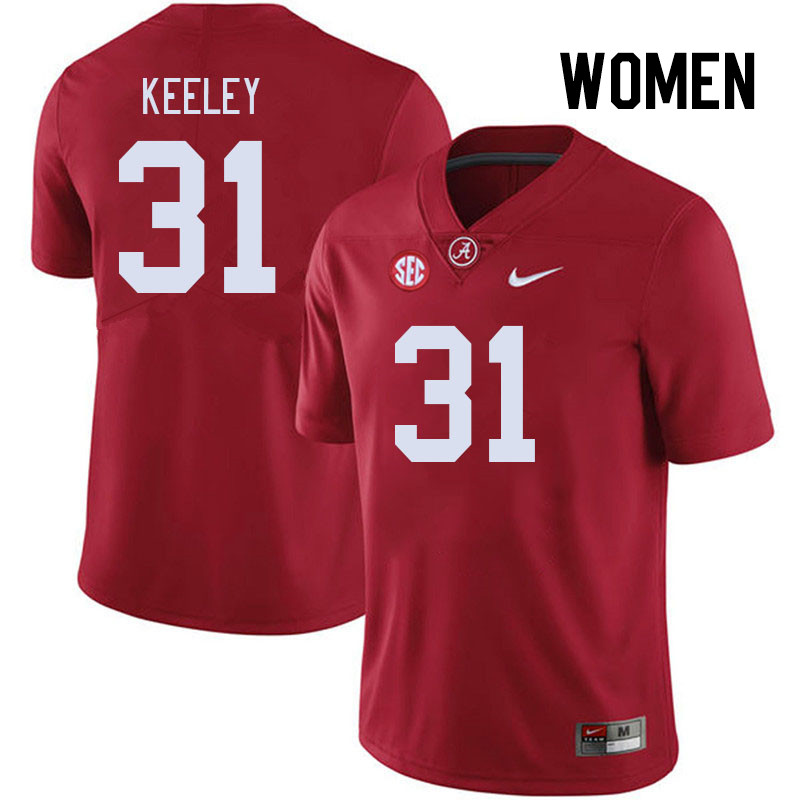 Women #31 Keon Keeley Alabama Crimson Tide College Footabll Jerseys Stitched Sale-Crimson